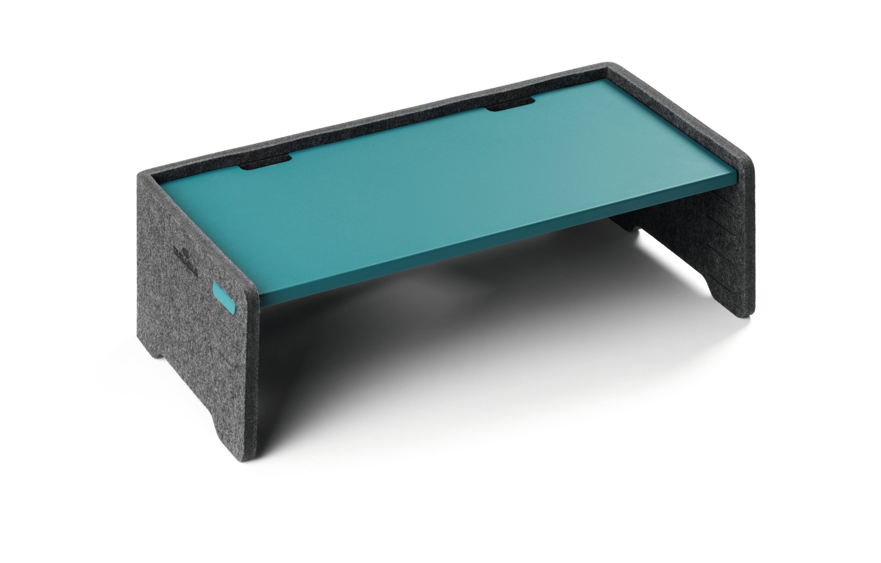 Durable Premium Felt Monitor Riser Laptop Stand | Height-Adjustable Shelf | Teal