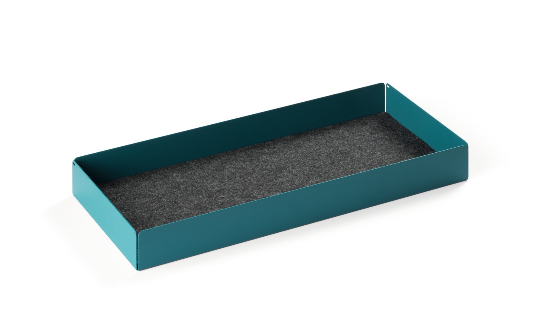 Durable Felt Lined Metal Drawer for Monitor Riser Stand | 47 x 22cm Teal