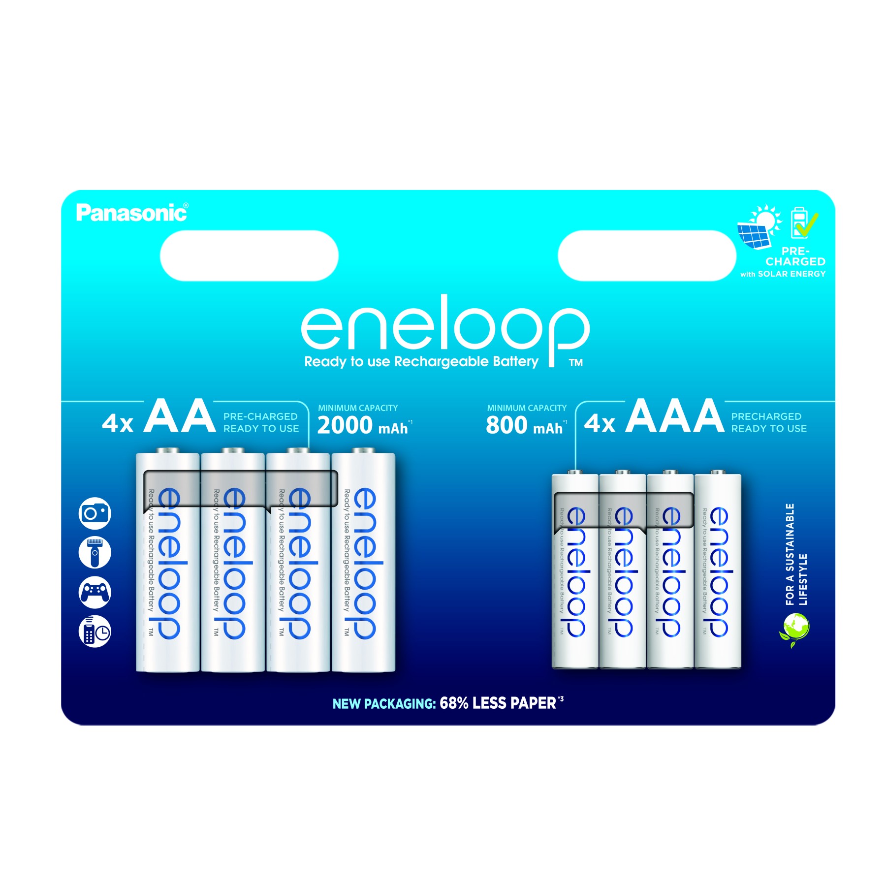 PK8 Eneloop AA 2000 mAh + AAA 800 mAh