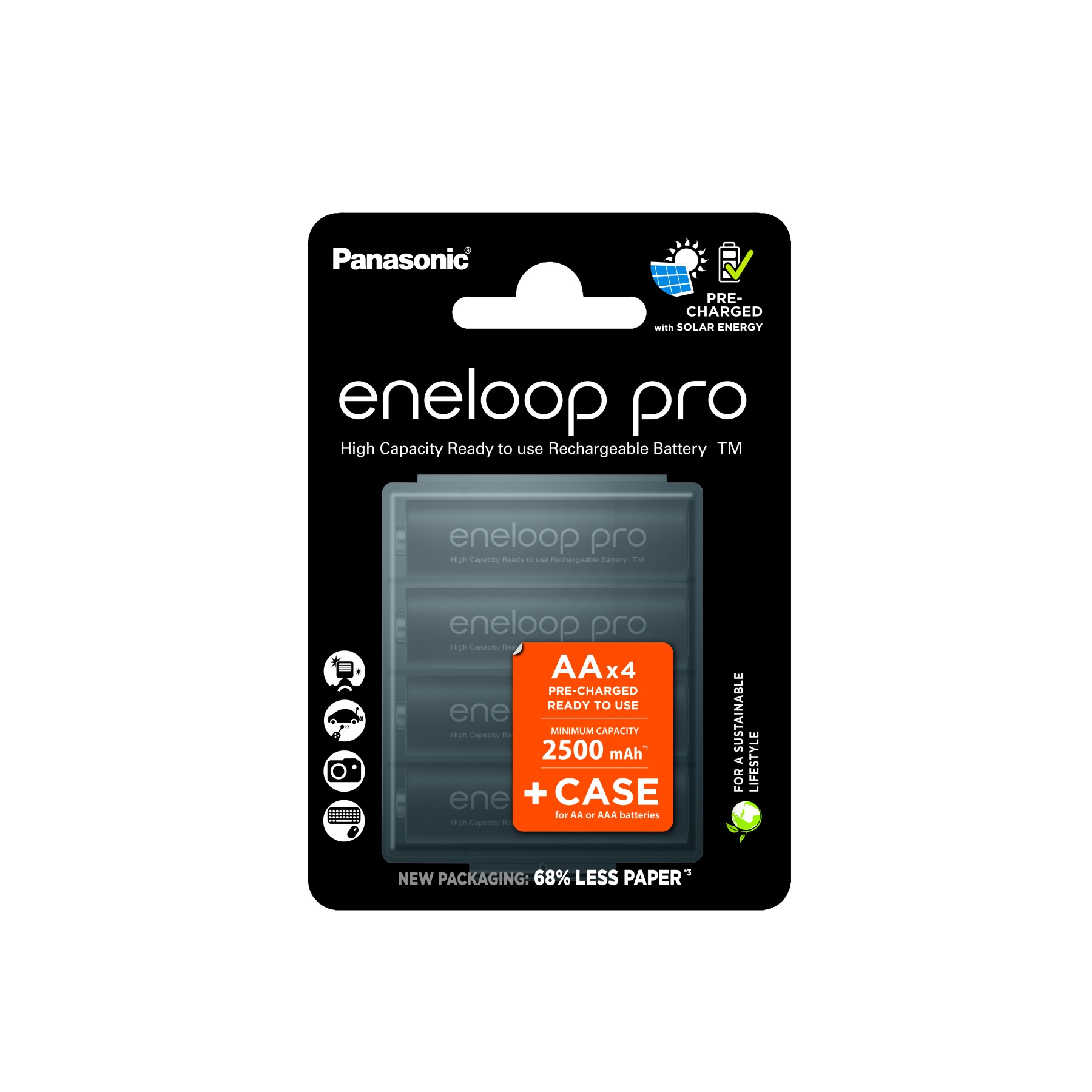 PK4 Eneloop Pro AA 2500 mAh + case