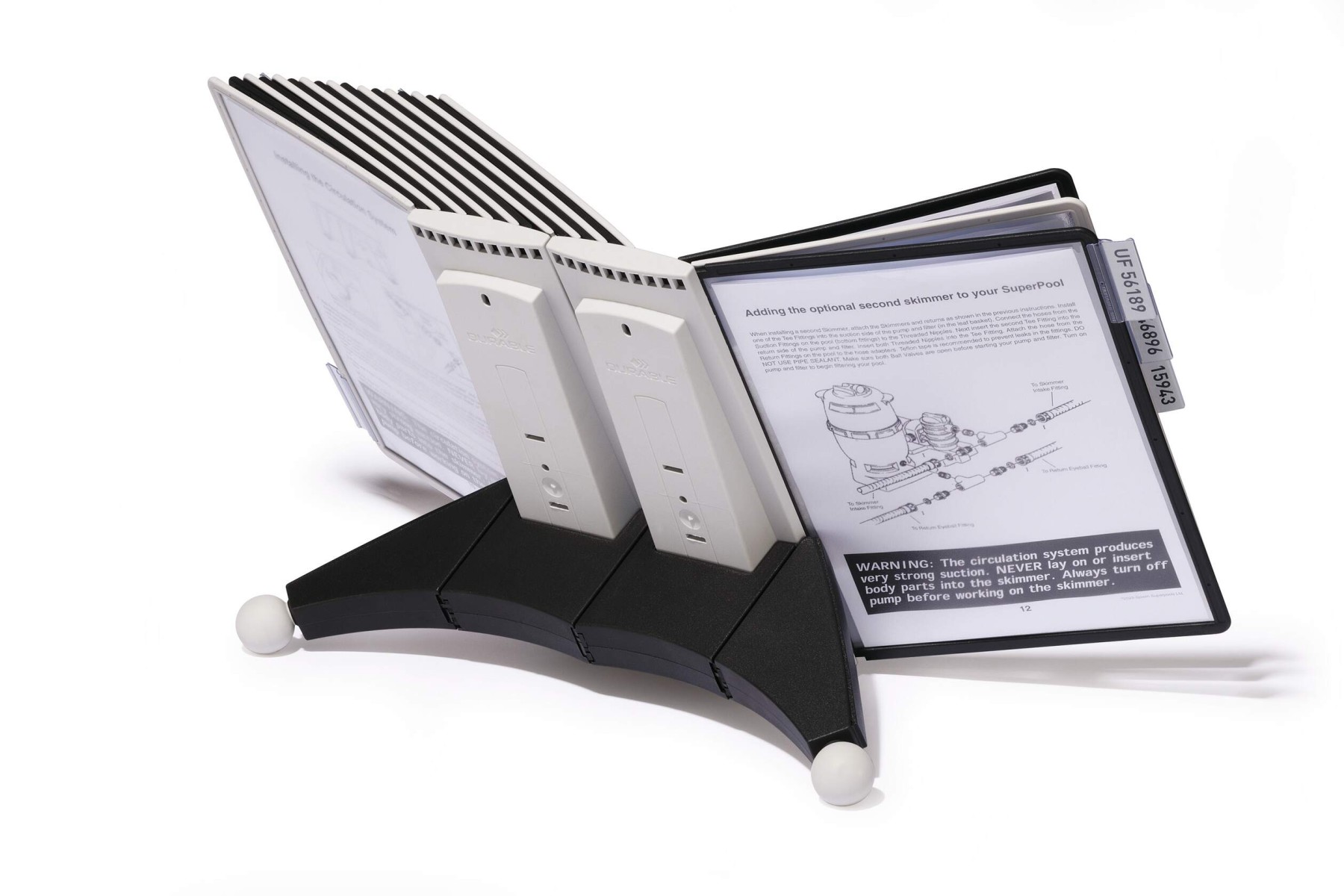 Durable SHERPA TABLE 20 Desk Display Panel Stand | 20 Panels | A4 Black & Grey