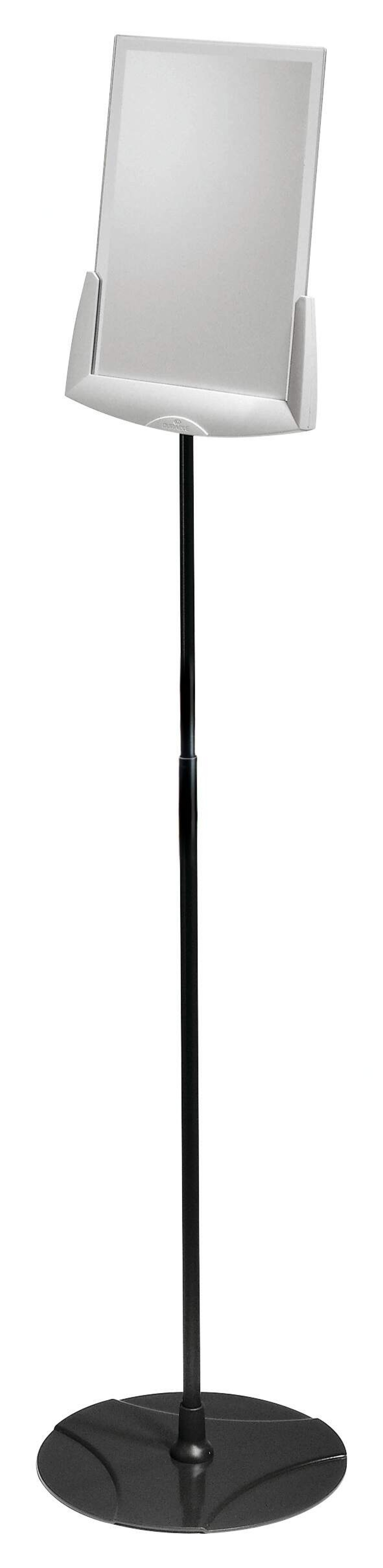 Durable SHERPA Adjustable Floor Display Stand Sign A4 | 66 - 114cm | Grey
