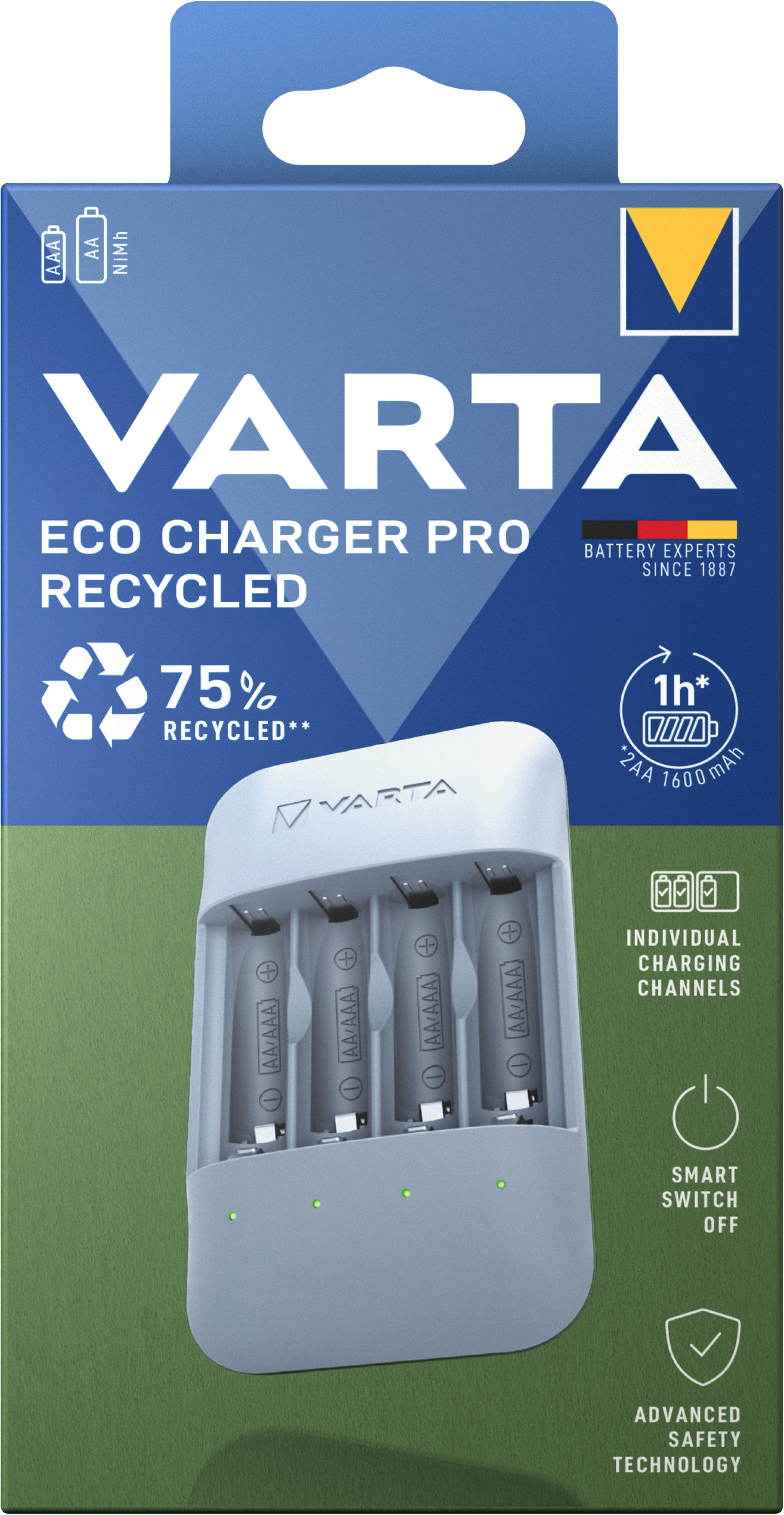 VARTA Eco Charger Pro Recycled 4 slots w/t batteries 