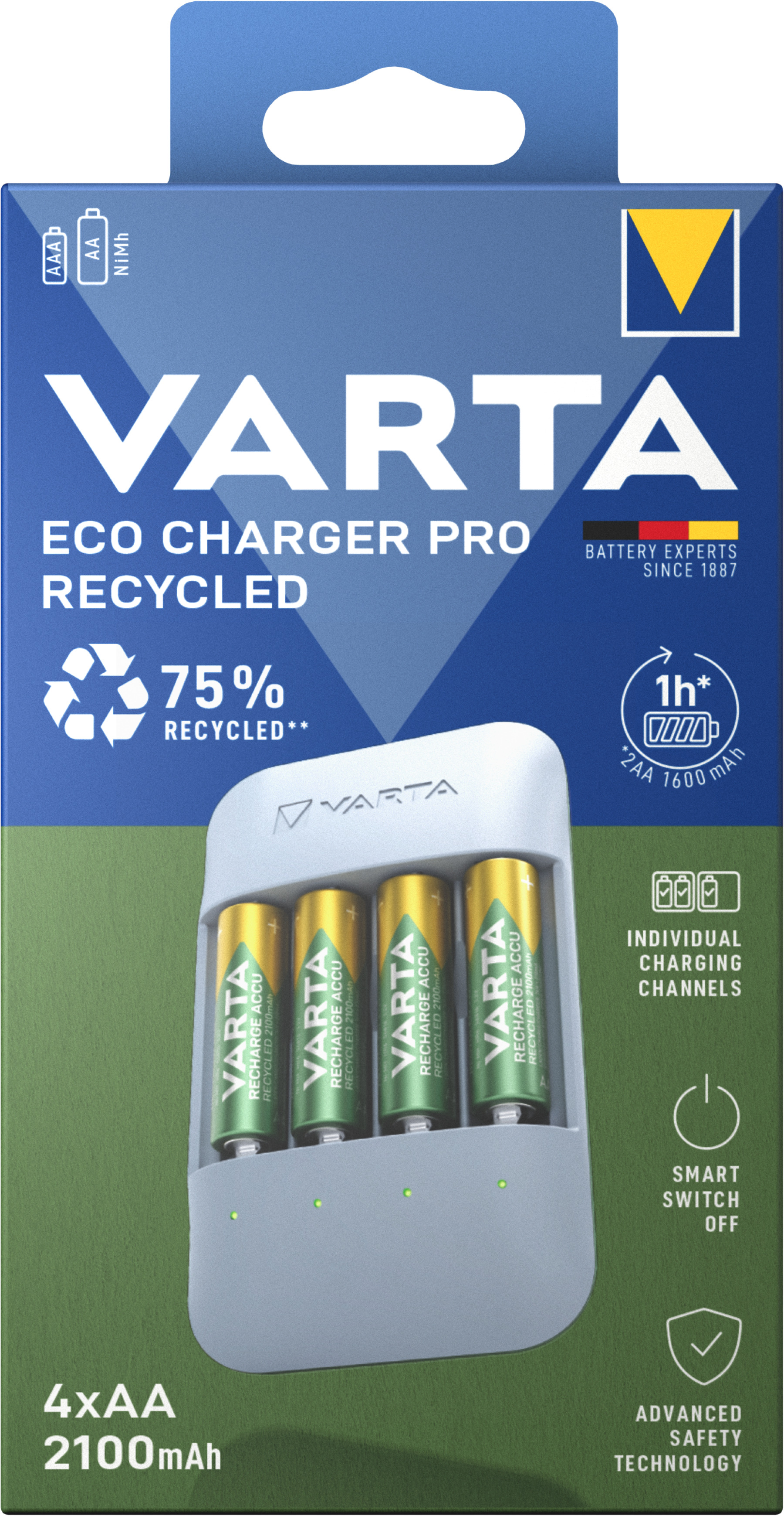 VARTA Eco Charger Pro Recycled 4x56816 (AA 2100mAh) 