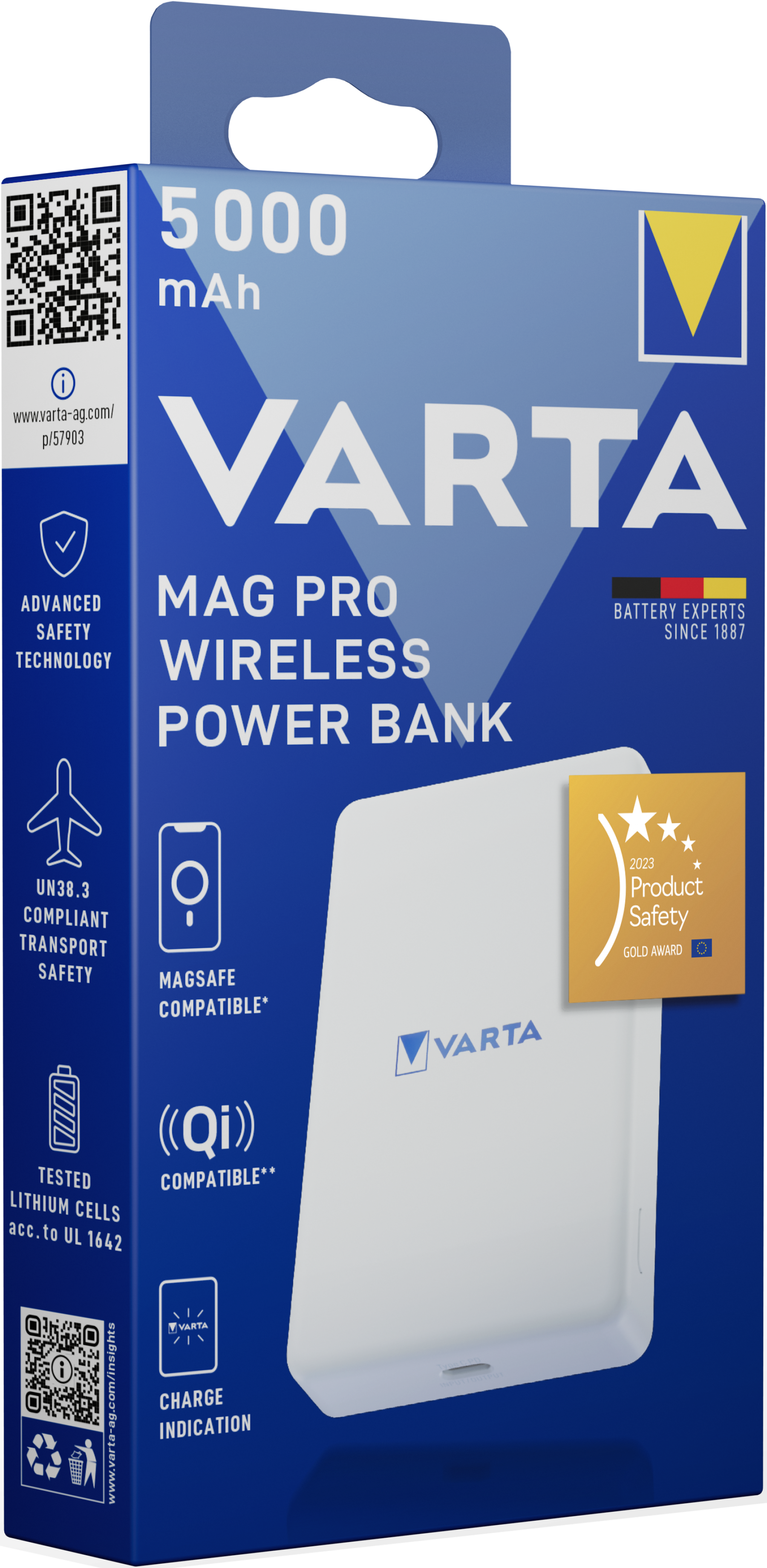 VARTA Powerbank Mag Pro Wireless 5000 mAh White 