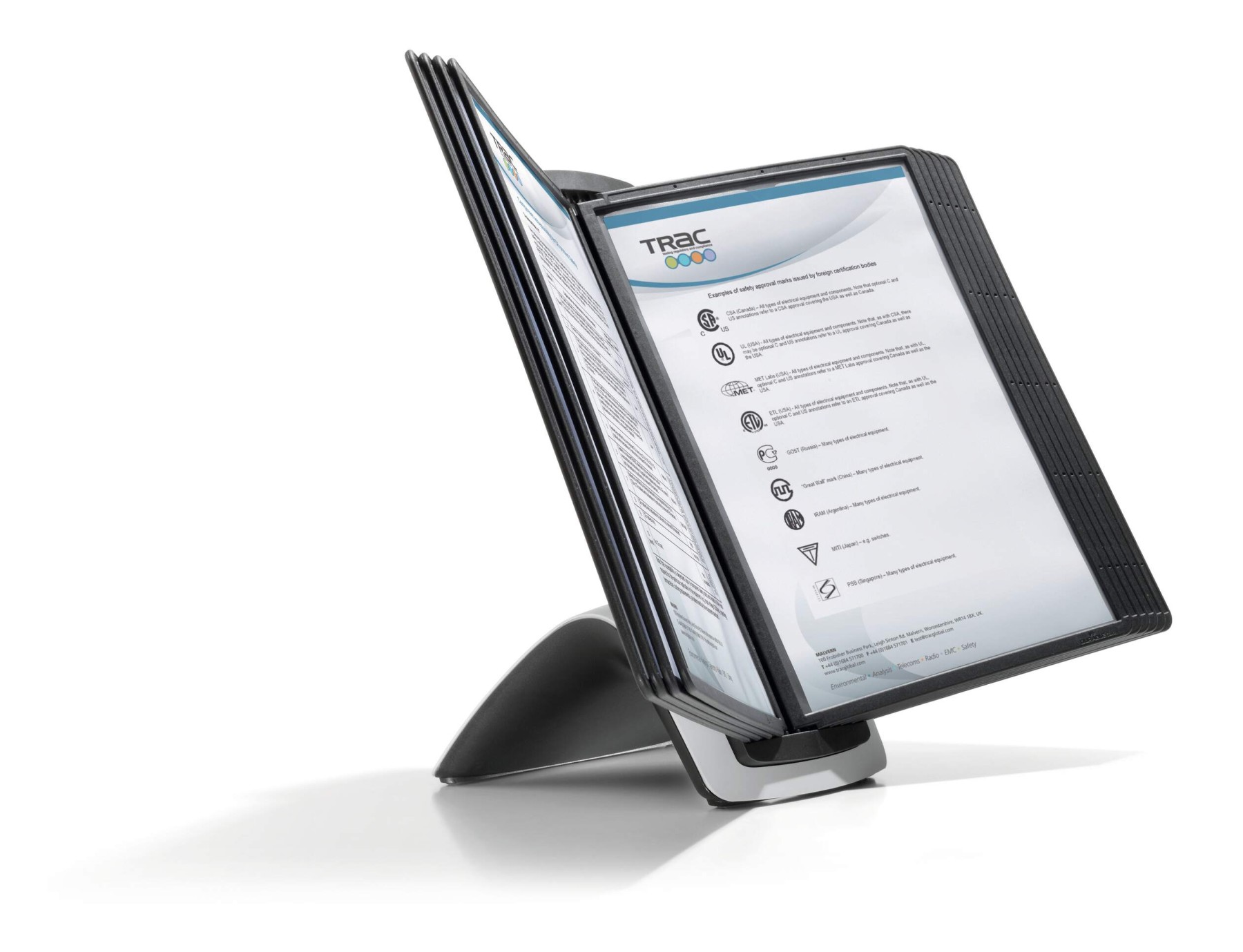 Durable SHERPA STYLE TABLE 10 Display Panel Desk Stand | 10 Panels | A4 Black