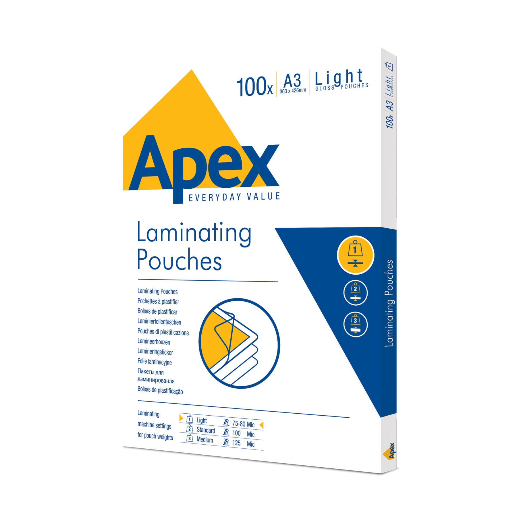 APEX LAMINATING POUCH A3 LIGHT DUTY