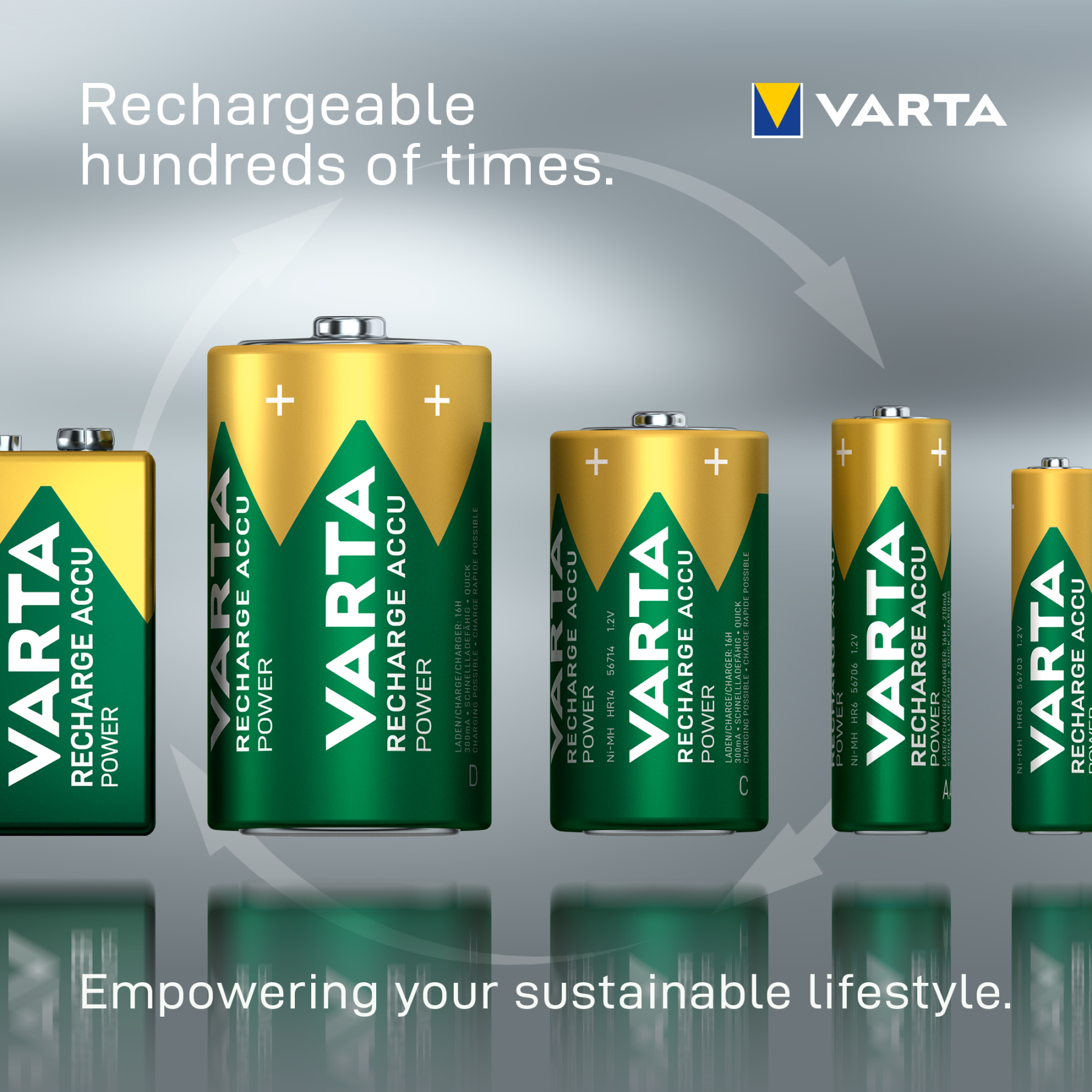 VARTA Rechargeable C Batteries 3000mAh Pack of 2 Ready to Use