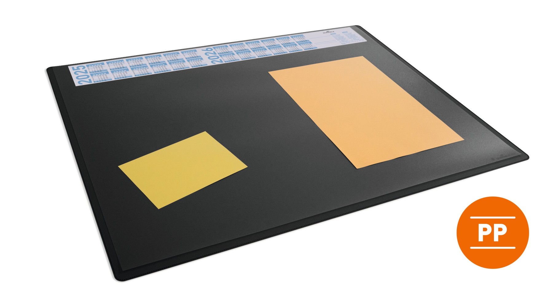 Durable Clear Overlay Calendar PC Desk Pad Protector Mat | 65x50 cm | Black