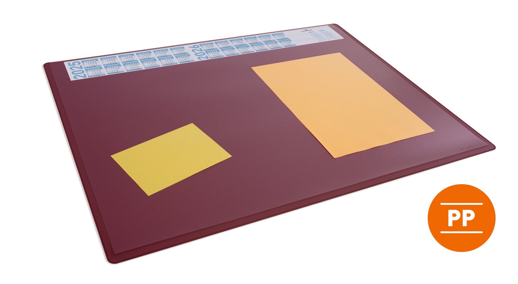 Durable Clear Overlay Calendar PC Desk Pad Protector Mat | 65x50 cm | Red