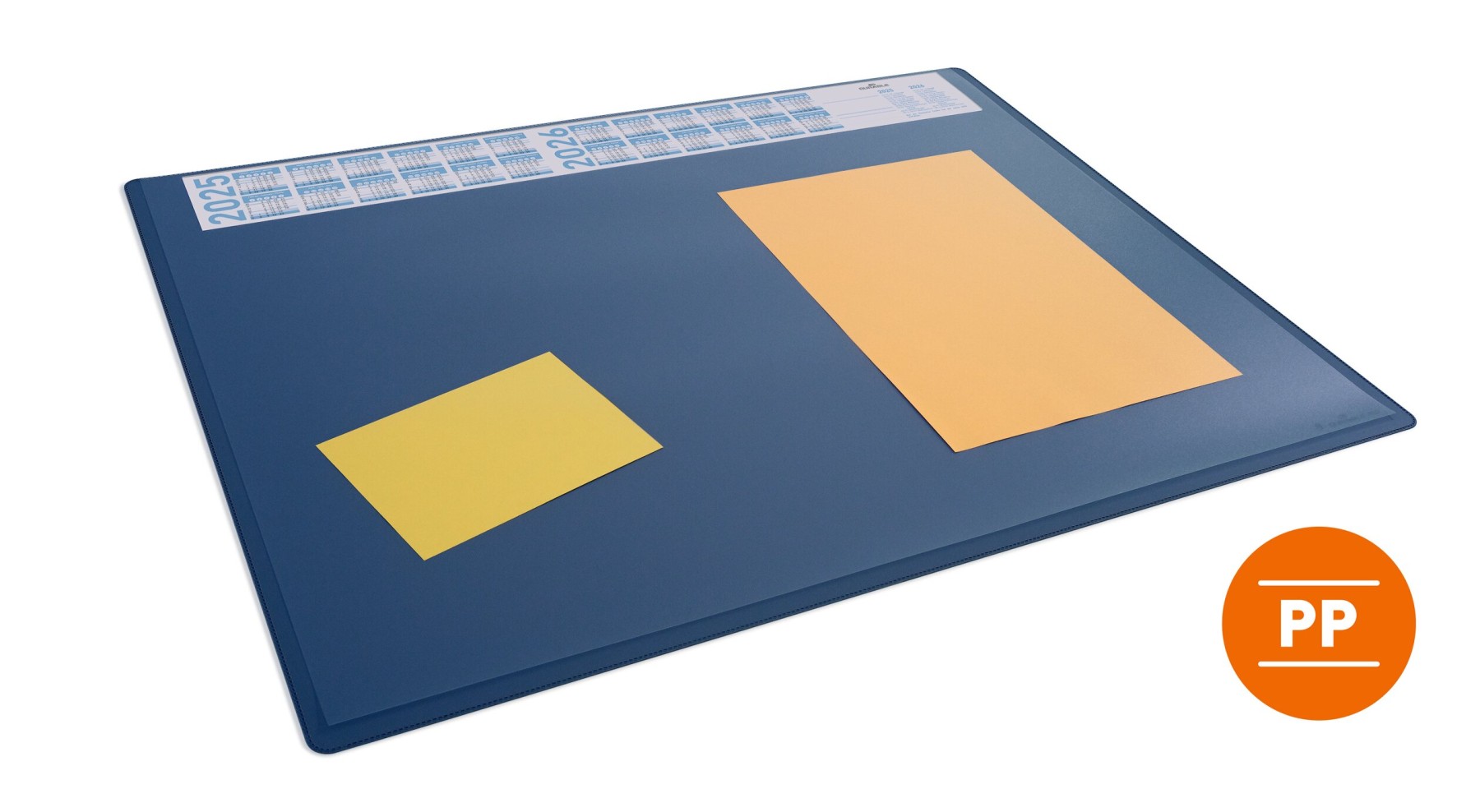 Durable Clear Overlay Calendar PC Desk Pad Protector Mat | 65x50 cm | Navy Blue