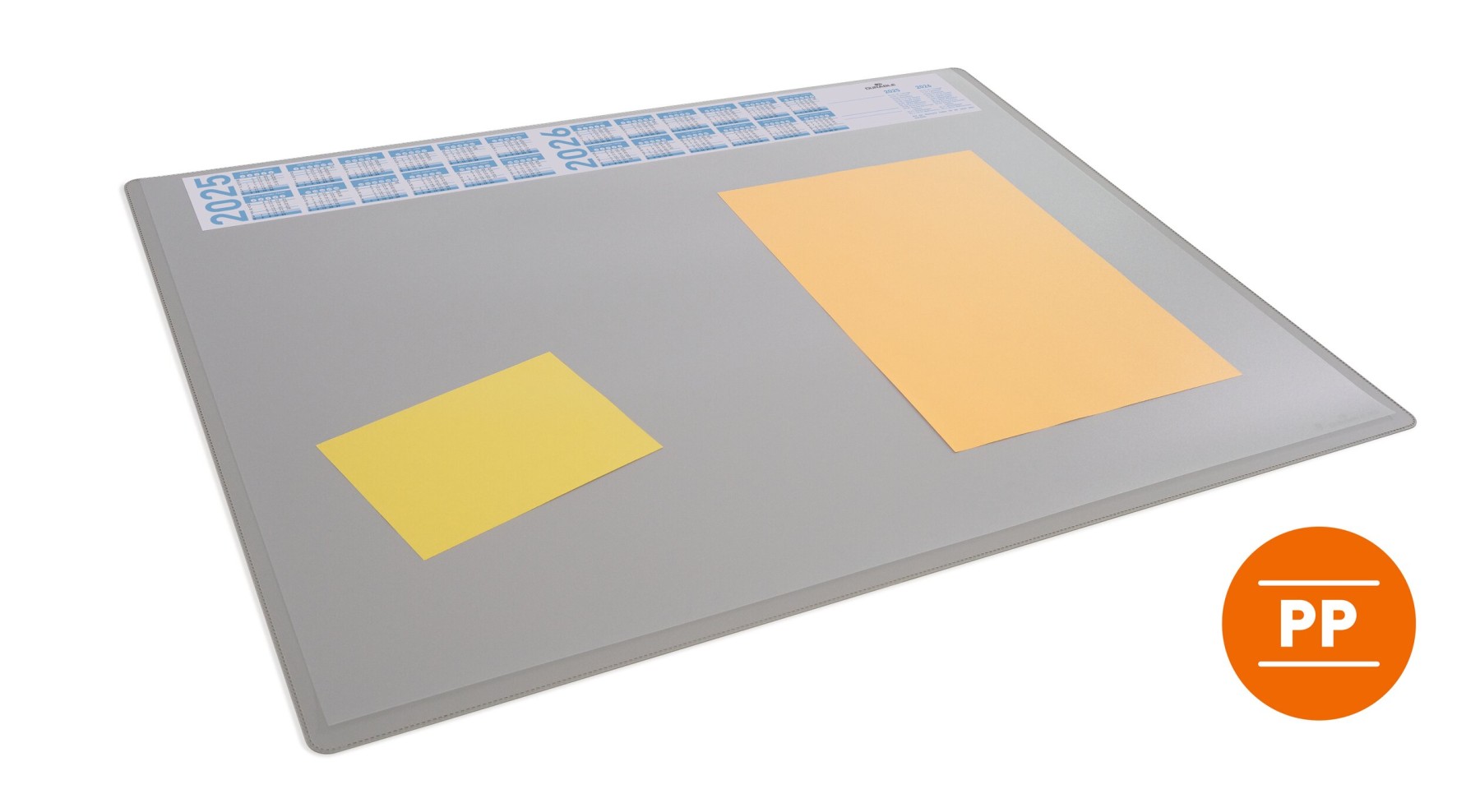 Durable Clear Overlay Calendar PC Desk Pad Protector Mat | 65x50 cm | Grey