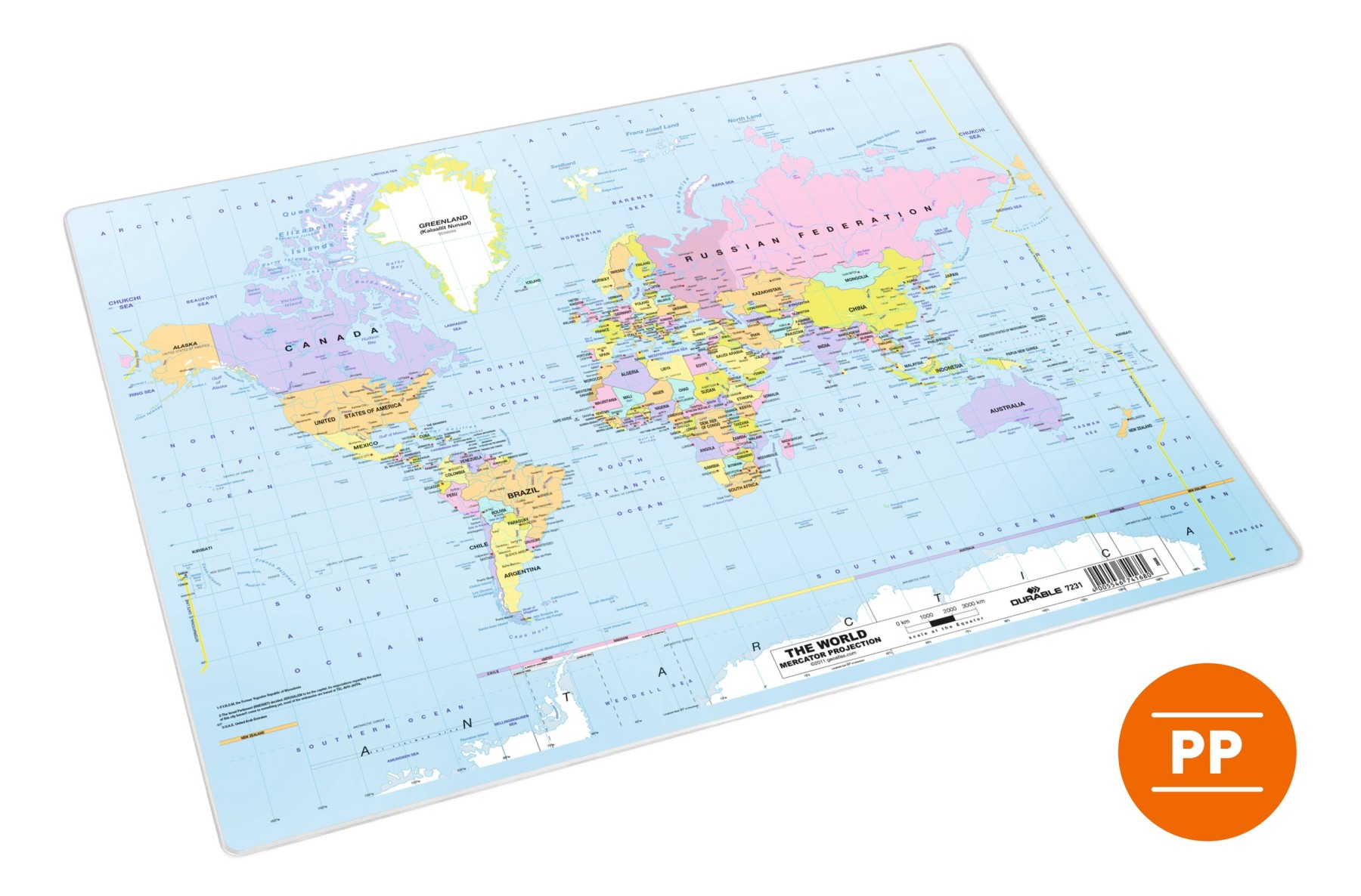 Durable World Map Desk Mat Smooth Non-Slip PC Keyboard Mouse Pad | 50 x 38cm