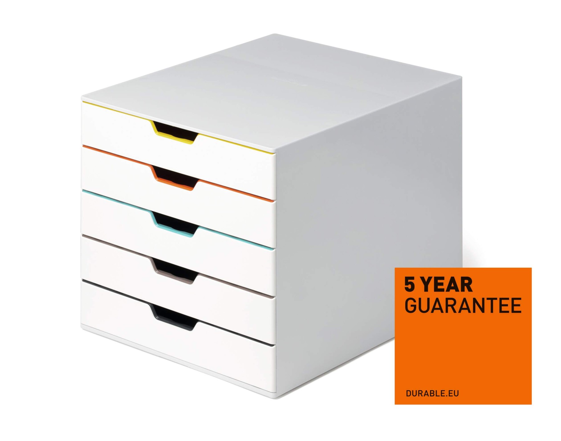 Durable VARICOLOR MIX Desktop Organiser 5 Drawer Colour Coded Storage | A4+