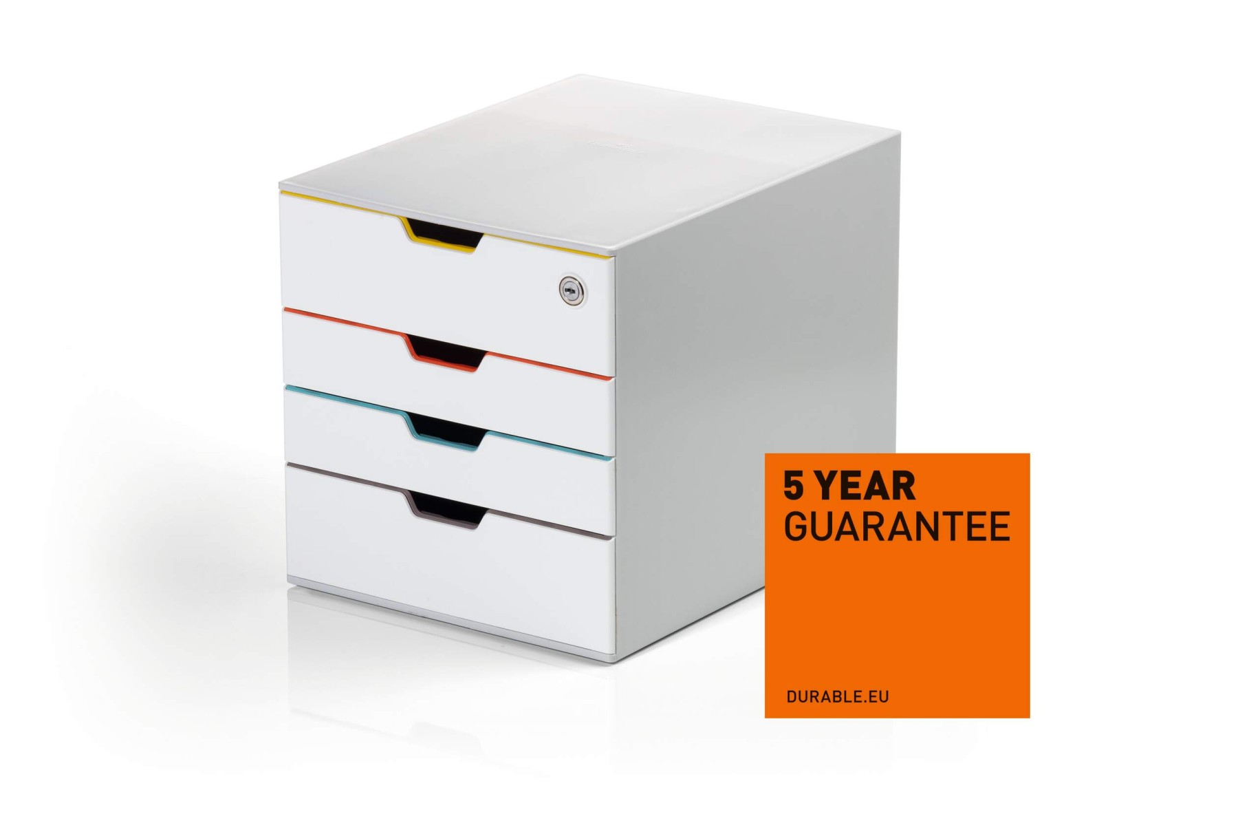 Durable VARICOLOR MIX SAFE Lockable Desktop Organiser 4 Drawer Storage | A4+