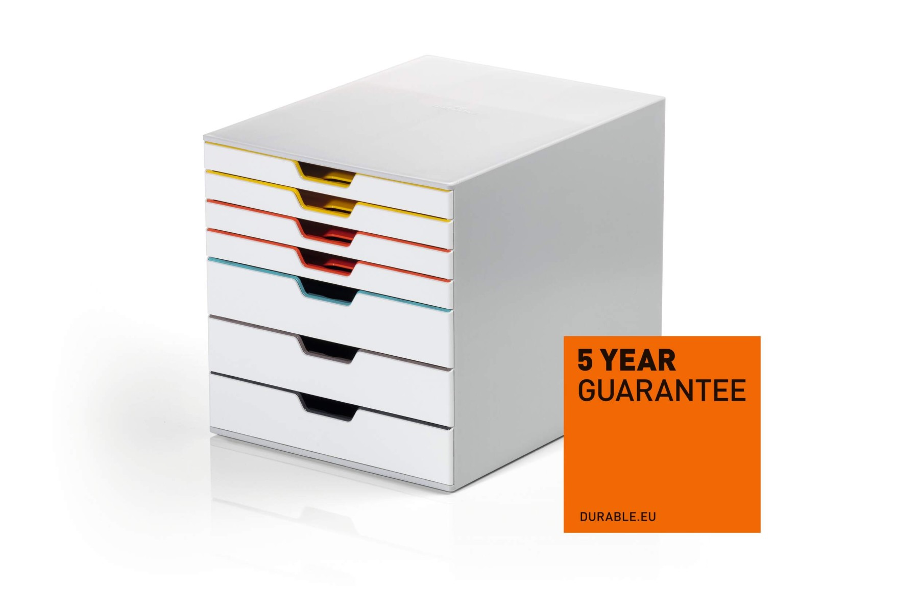 Durable VARICOLOR MIX Desktop Organiser 7 Drawer Colour Coded Storage | A4+