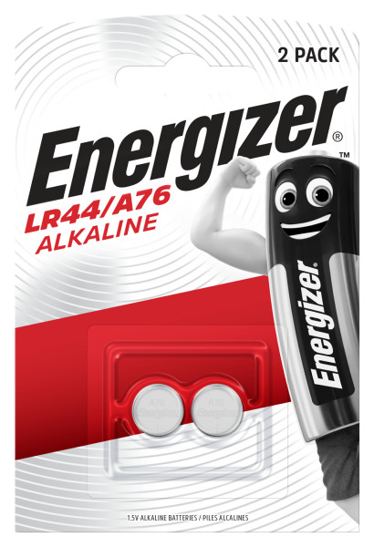 Energizer Alkaline LR44 Coin Cell Pack of 2