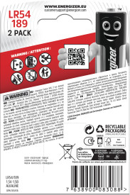 Energizer Alkaline LR54 Coin Cell Pack of 2