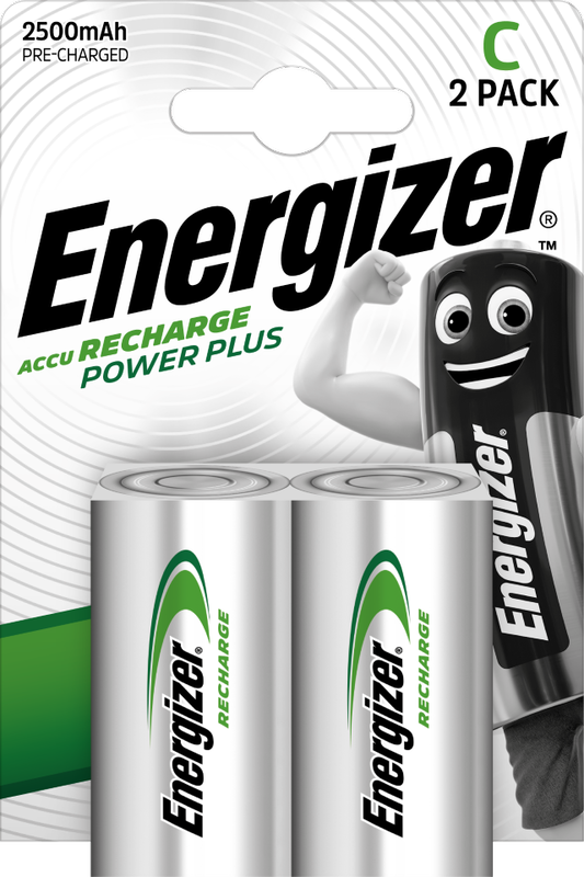 Energizer Rechargeable Power Plus C Battery Pack of 2