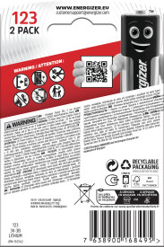 Energizer Lithium Photo 123 Battery Pack of 2