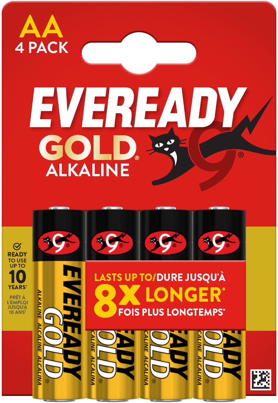 Eveready Gold Alkaline AA Battery Pack of 4