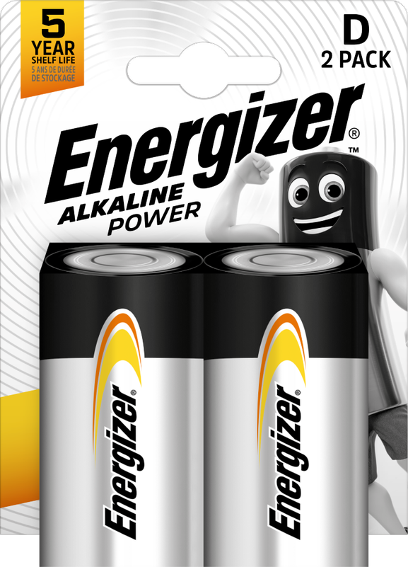 Energizer Power Alkaline D Battery Pack of 2