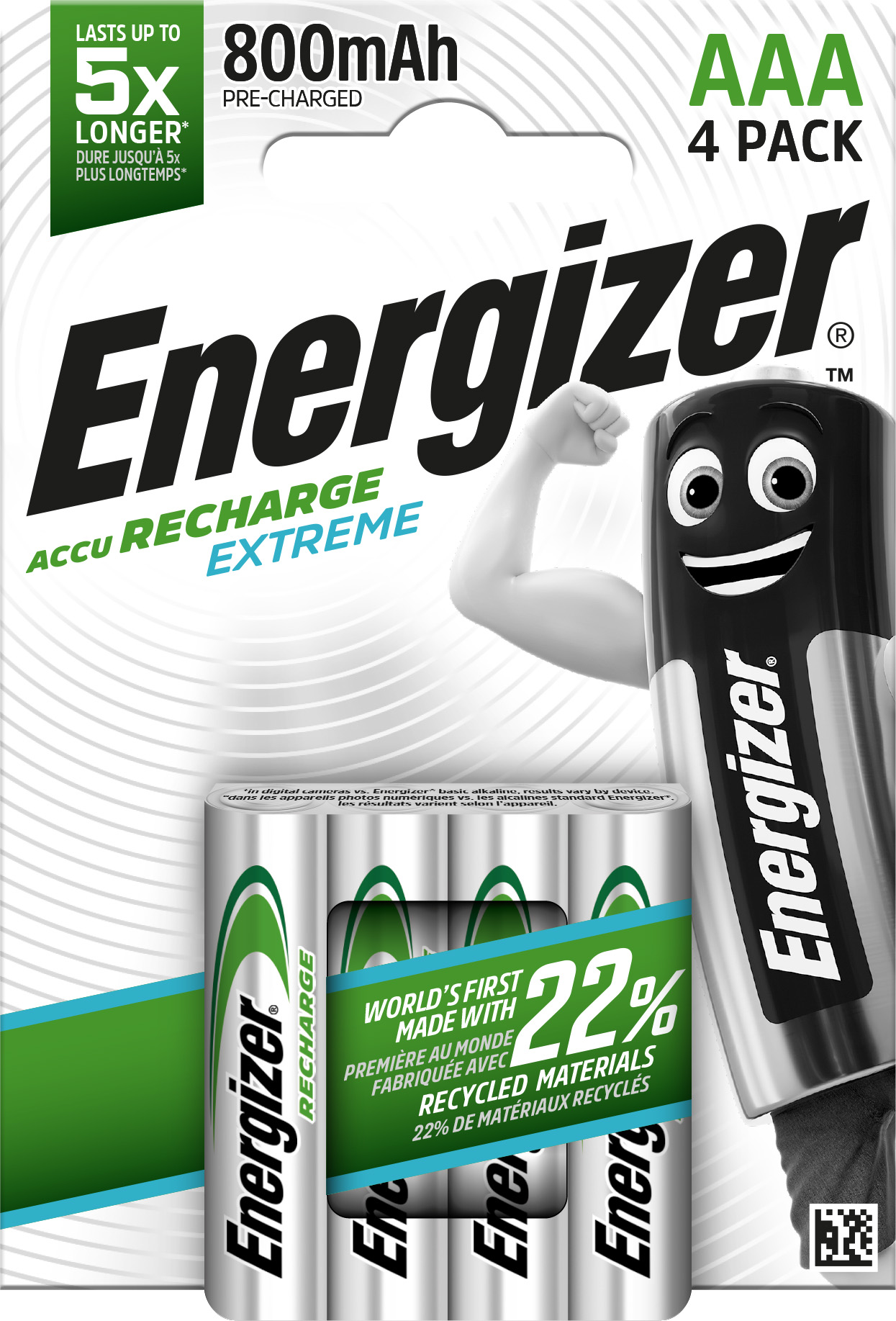 Energizer Rechargeable Extreme AAA Battery Pack of 4