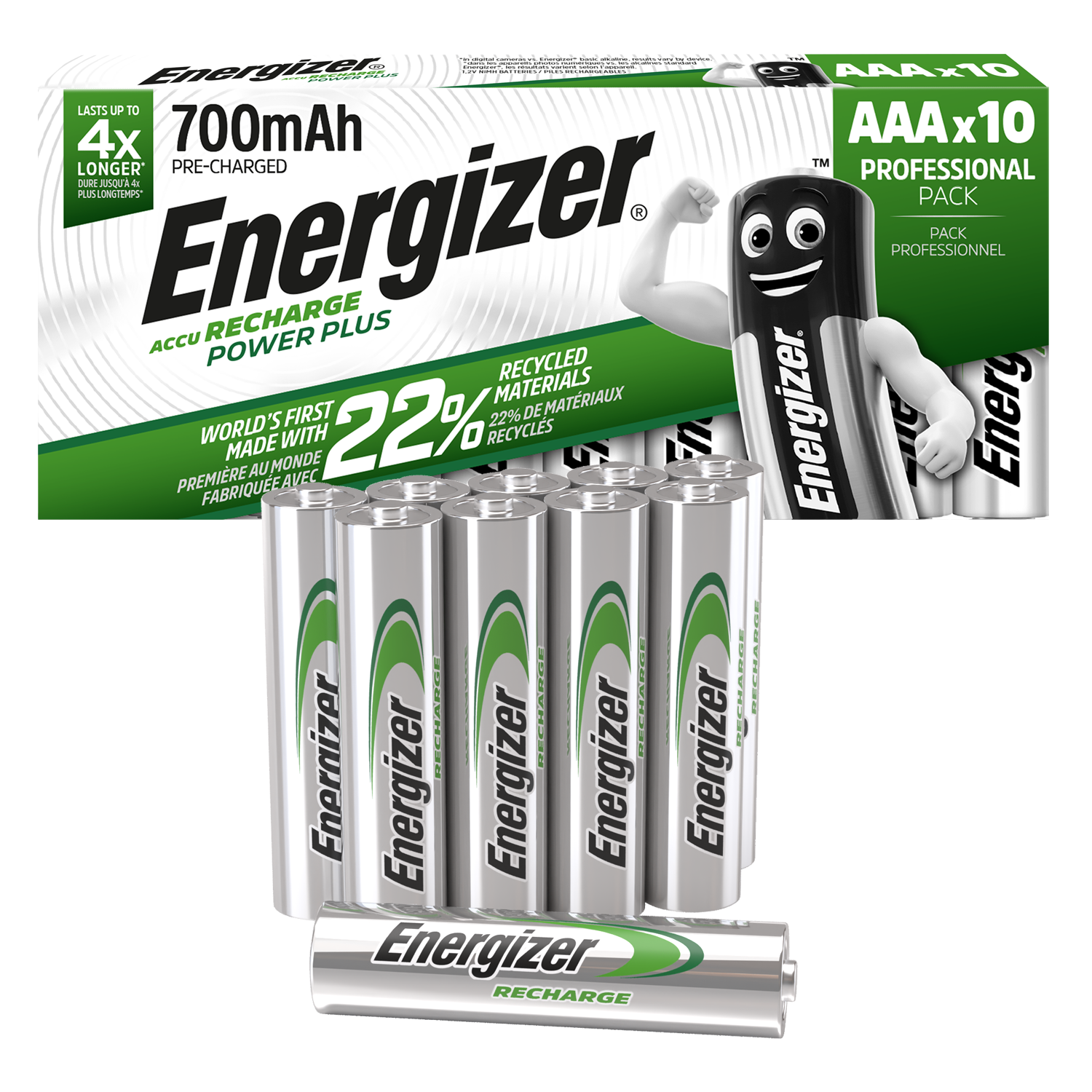 Energizer Rechargeable Power Plus AAA Battery Pack of 10