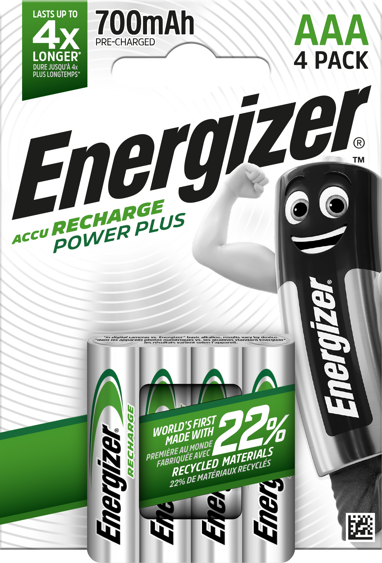 Energizer Rechargeable Power Plus AAA Battery Pack of 4