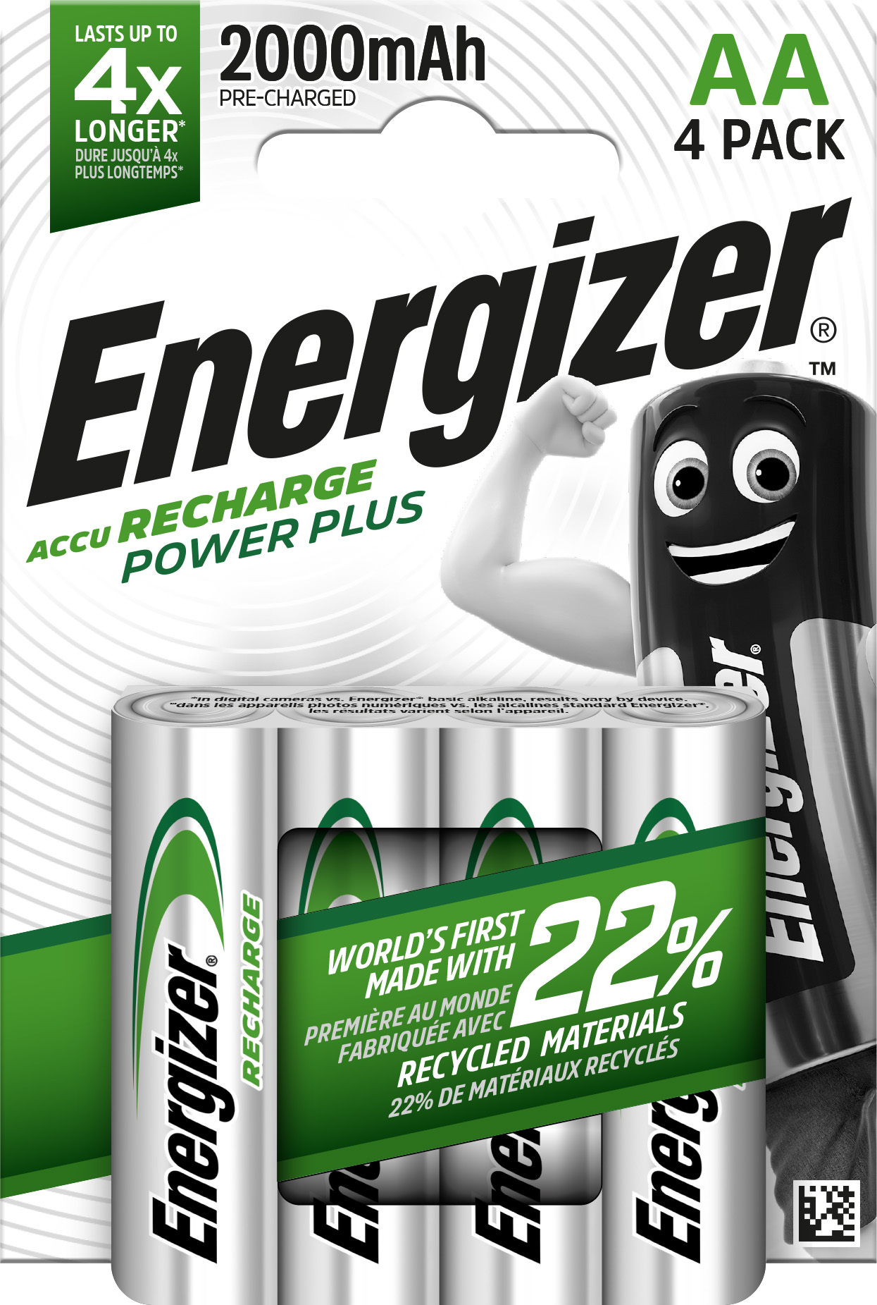 Energizer Rechargeable Power Plus AA Battery Pack of 4