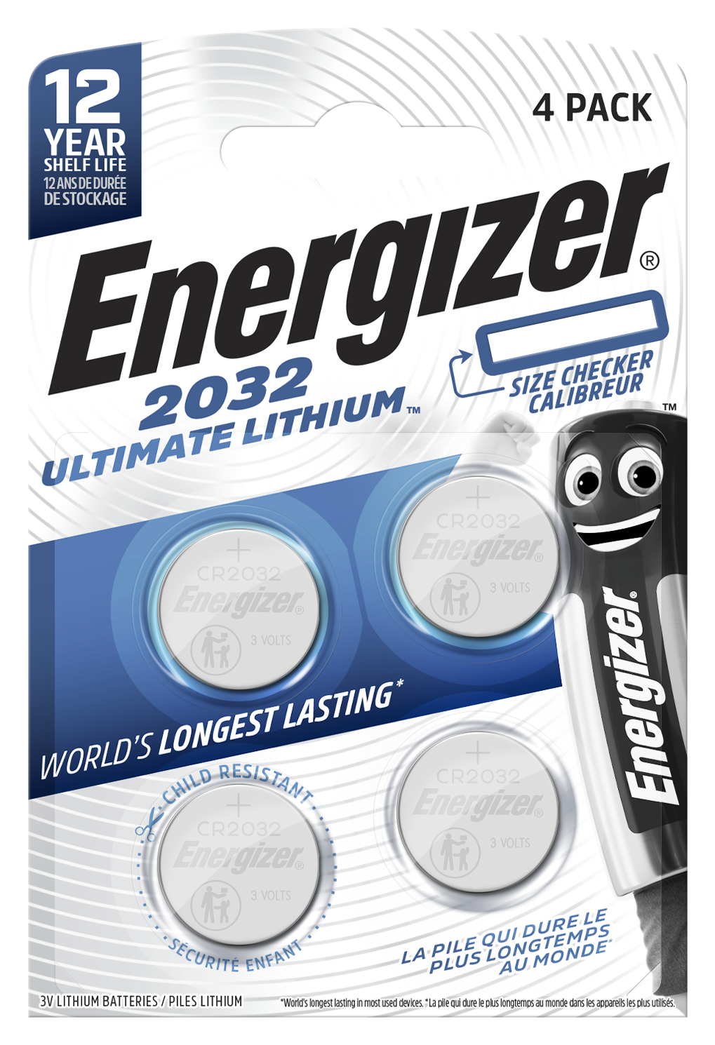 Energizer Ultimate Lithium CR2032 Coin Pack of 4