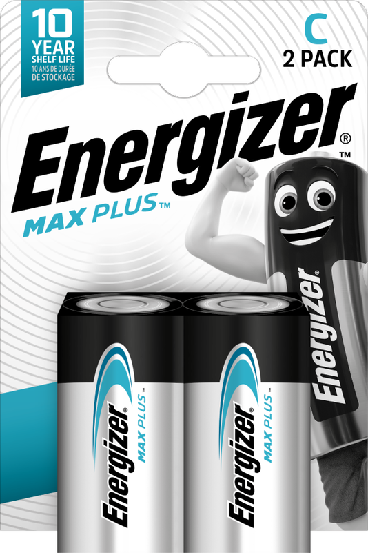 Energizer Max Plus Alkaline C Battery Pack of 2