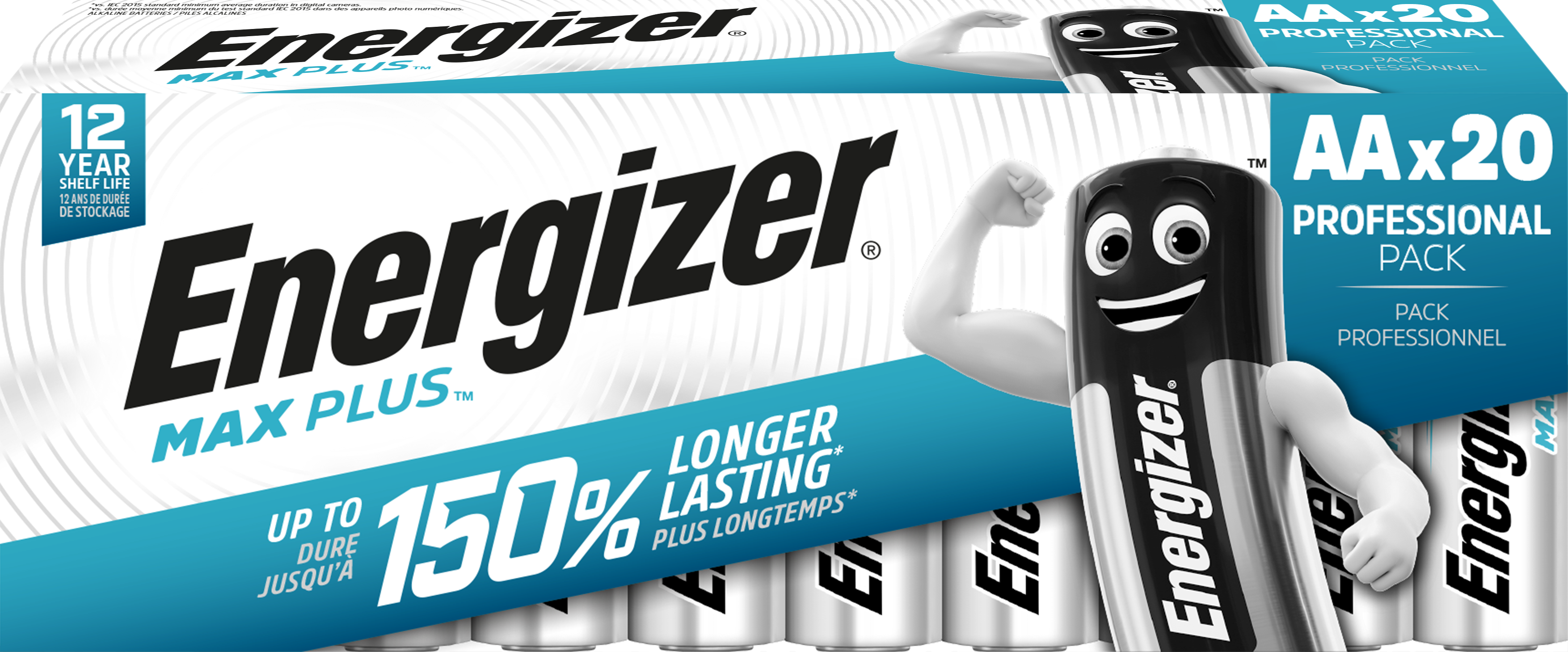 Energizer Max Plus Alkaline AA Battery Pack of 20