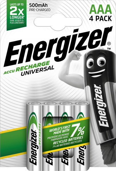 Energizer Rechargeable Universal AAA Battery Pack of 4