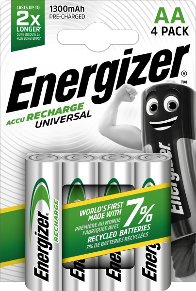 Energizer Rechargeable Universal AA Battery Pack of 4