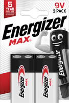 Energizer Max Alkaline 9V Battery Pack of 2