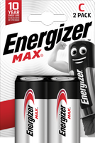 Energizer Max Alkaline C Battery Pack of 2