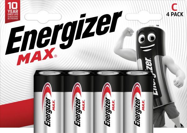 Energizer Max Alkaline C Battery Pack of 4