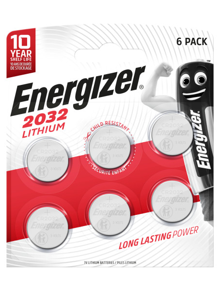 Energizer Lithium CR2032 Coin Cell  Pack of 6