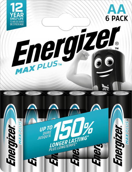 Energizer Max Plus Alkaline AA Battery Pack of 6