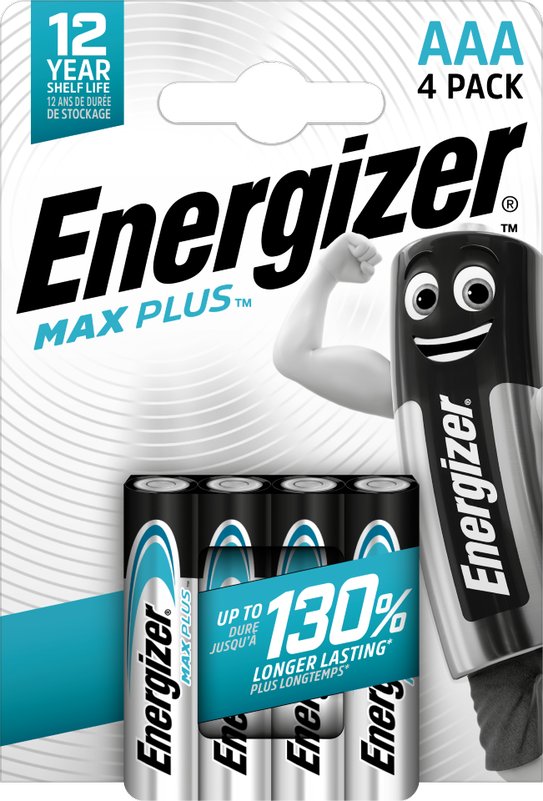 Energizer Max Plus Alkaline AAA Battery Pack of 4