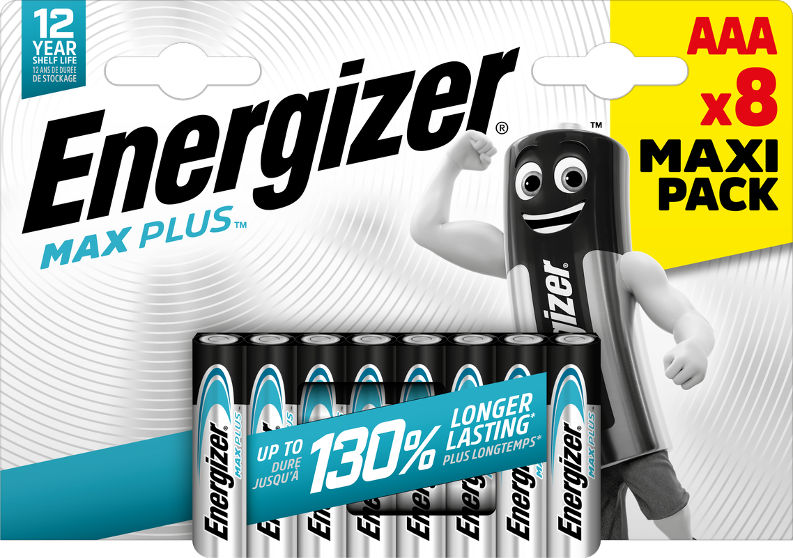 Energizer Max Plus Alkaline AAA Battery Pack of 8