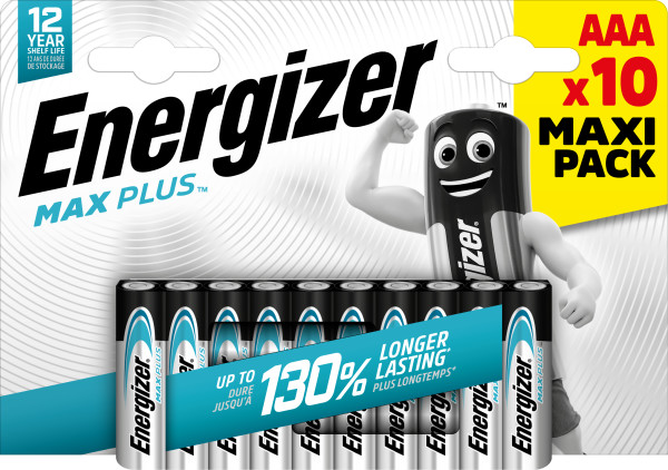 Energizer Max Plus Alkaline AAA Battery Pack of 10