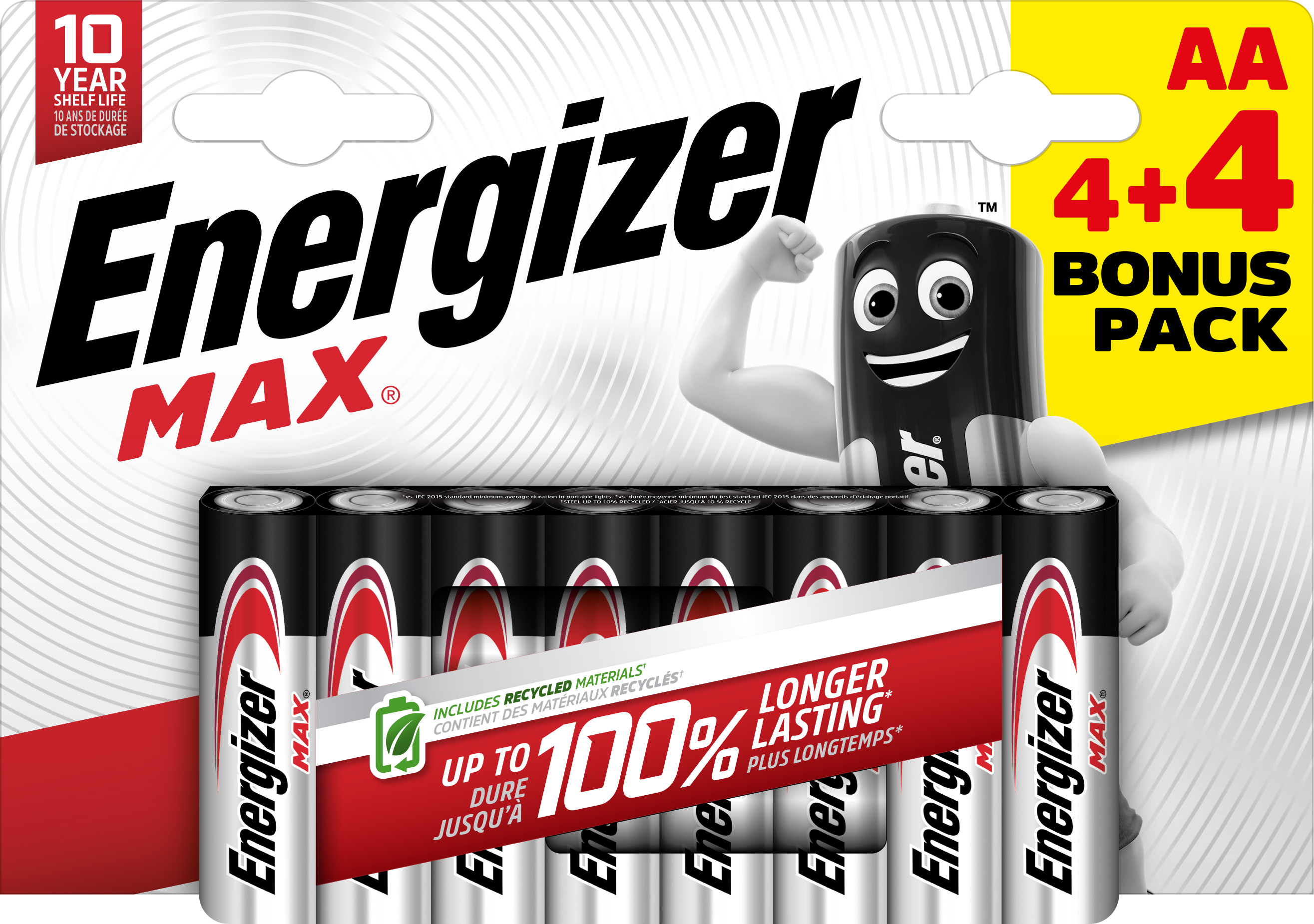 Energizer Max Alkaline AA Battery Pack of 4+4