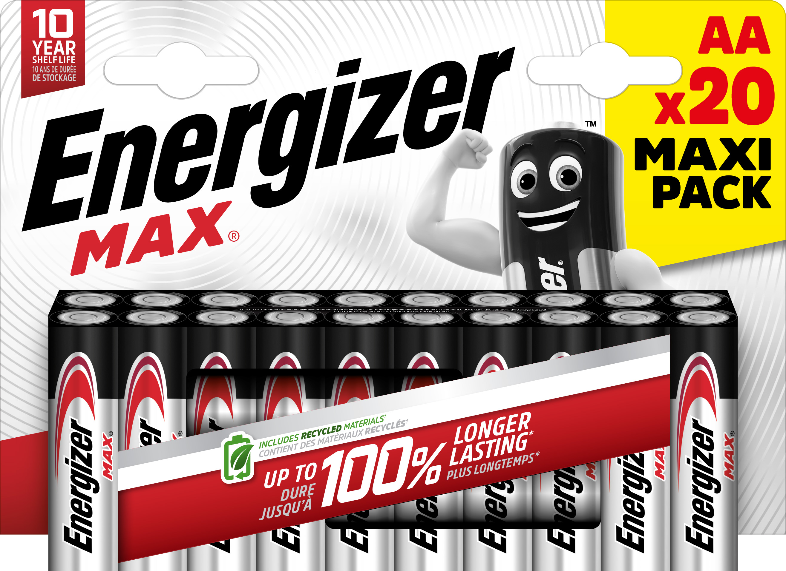 Energizer Max Alkaline AA Battery Pack of 20