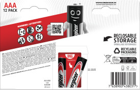 Energizer Max Alkaline AAA Battery Pack of 12