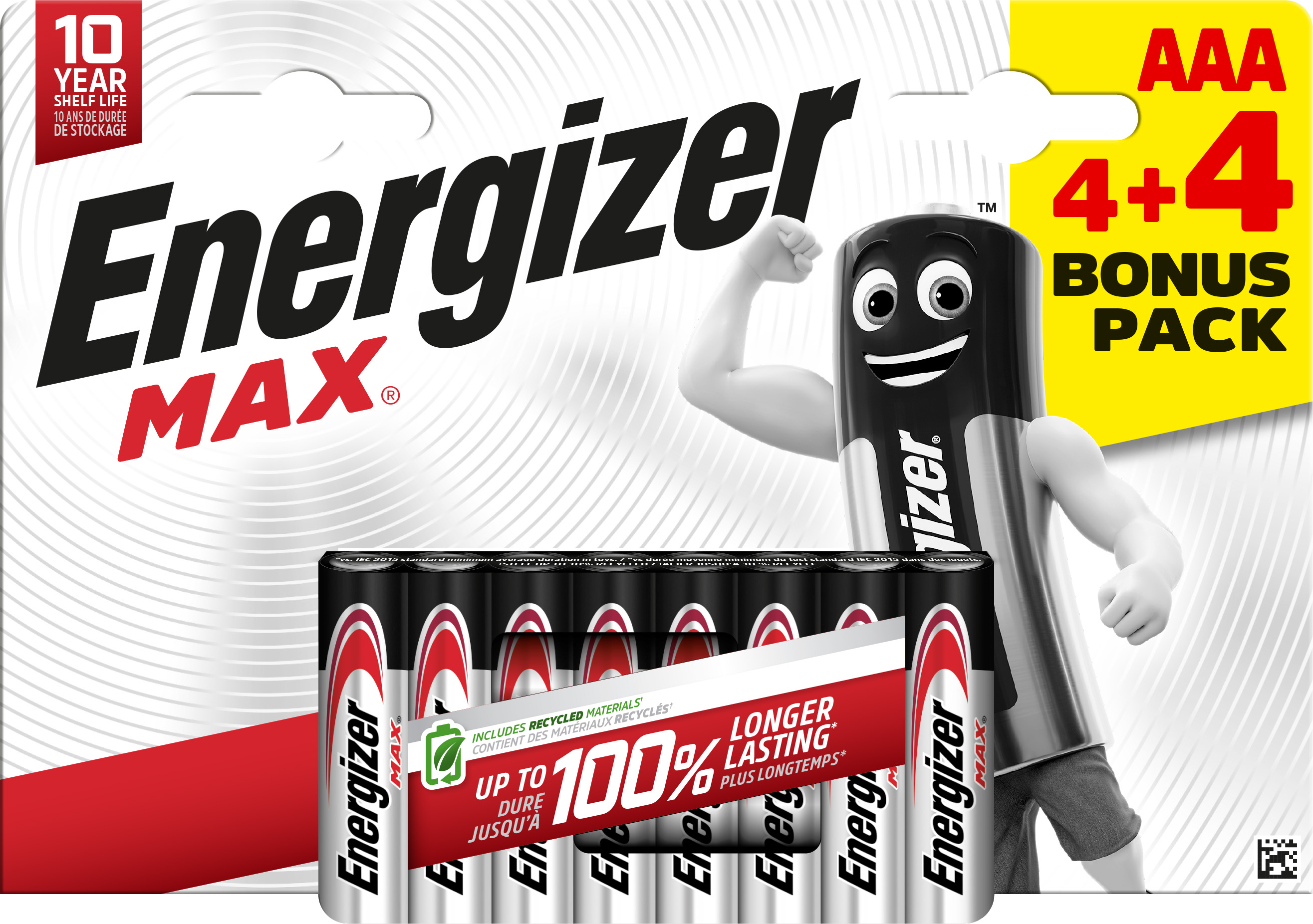 Energizer Max Alkaline AAA Battery Pack of 4+4