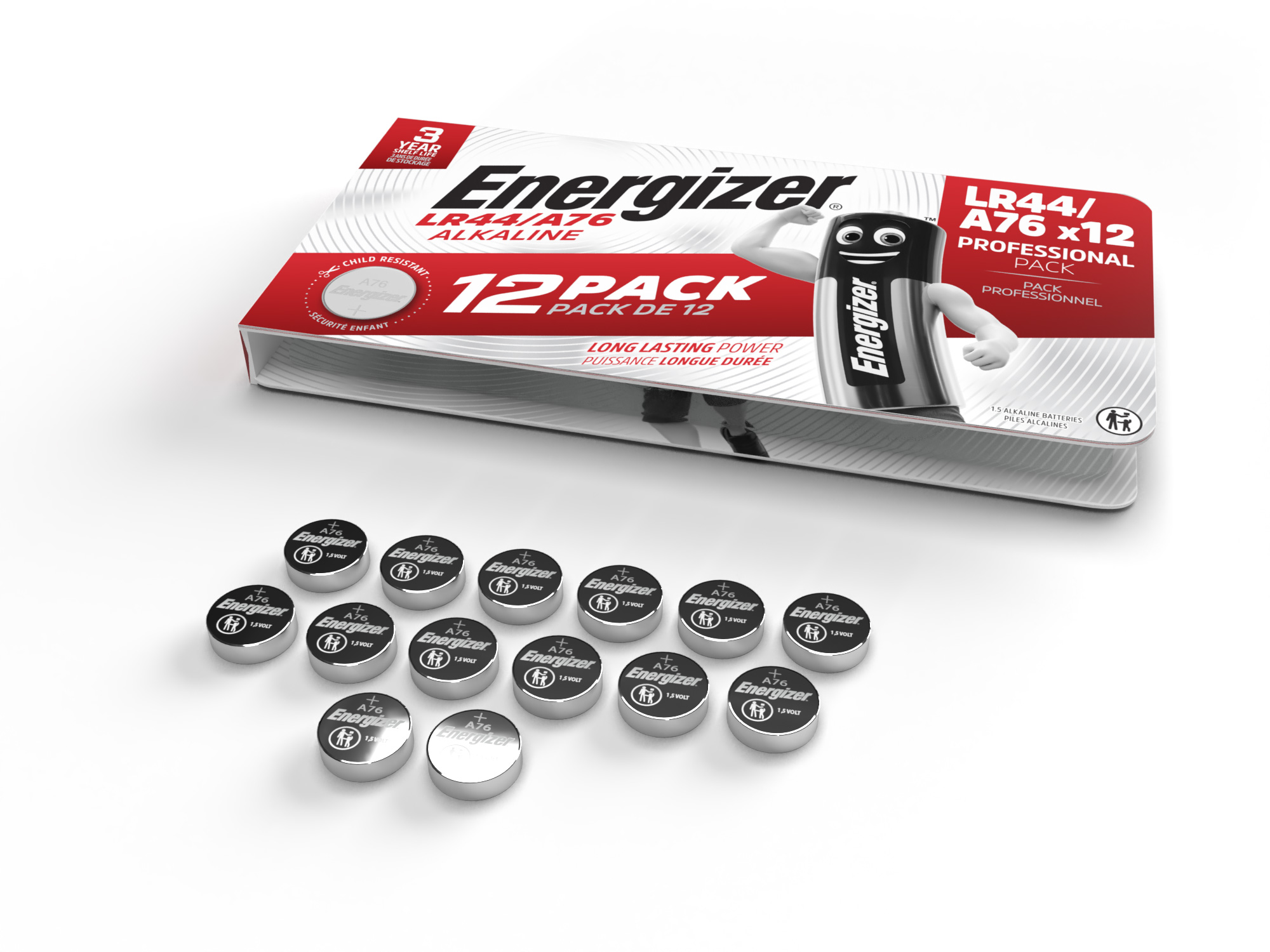 Energizer Alkaline LR44 Coin Cell Pack of 12