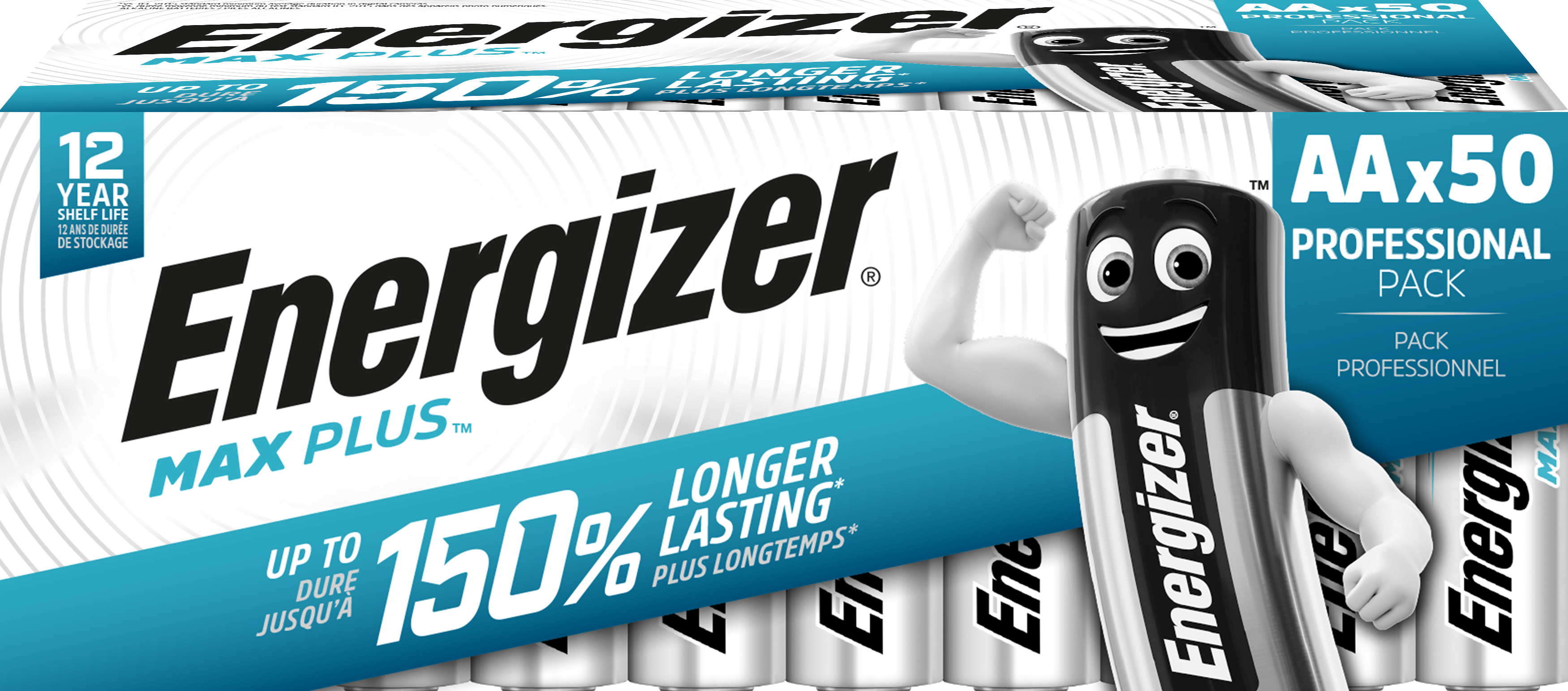 Energizer Max Plus Alkaline AA Battery Pack of 50