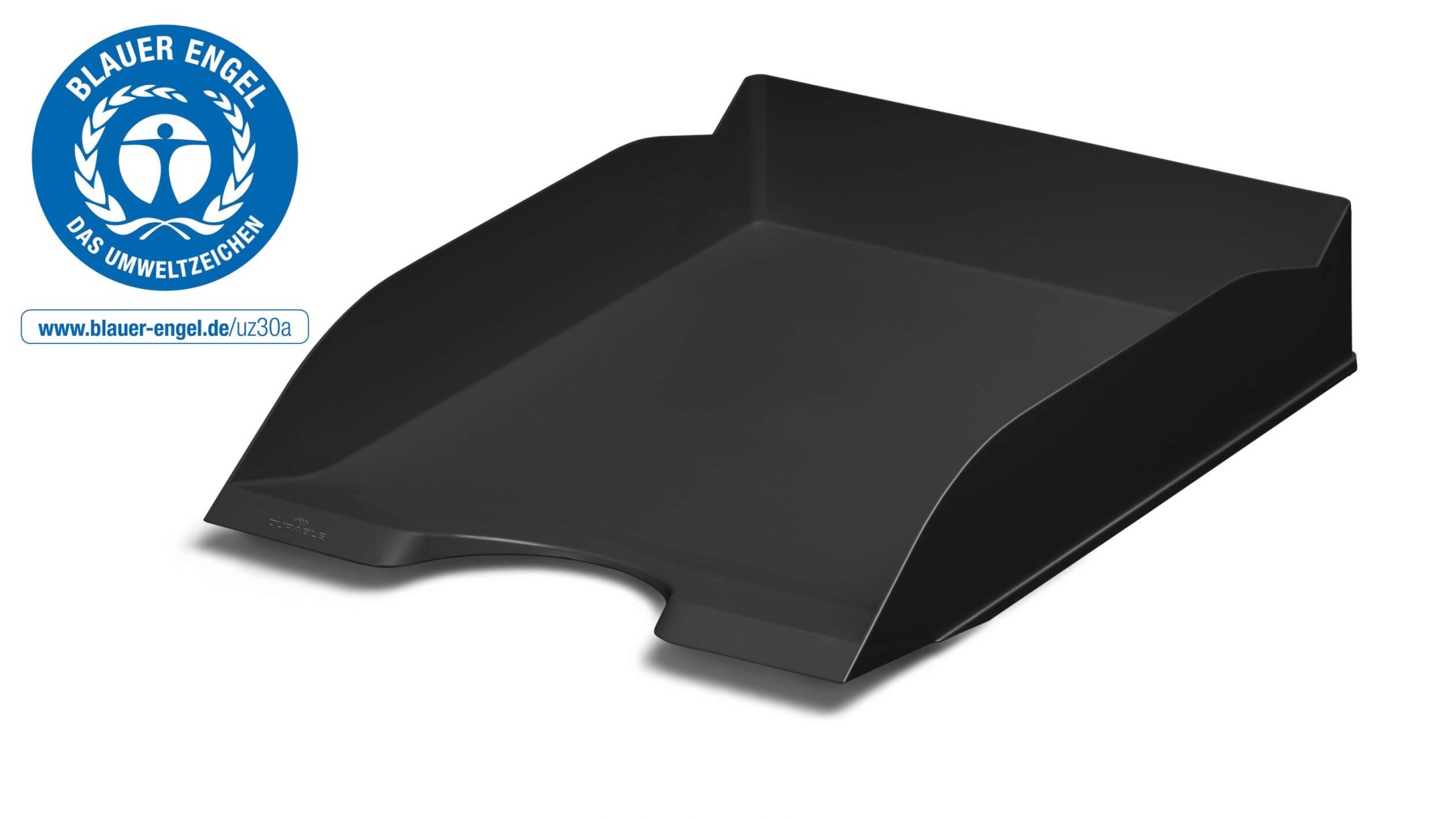 Durable ECO Recycled Plastic Stackable Letter Tray Document File | A4+ Black